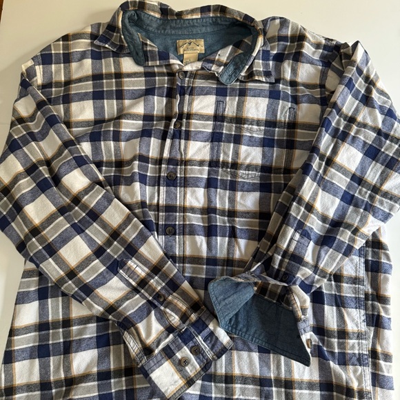 Blue Mountain Flannel Shirt Blue Plaid Mens Large - Picture 3 of 5